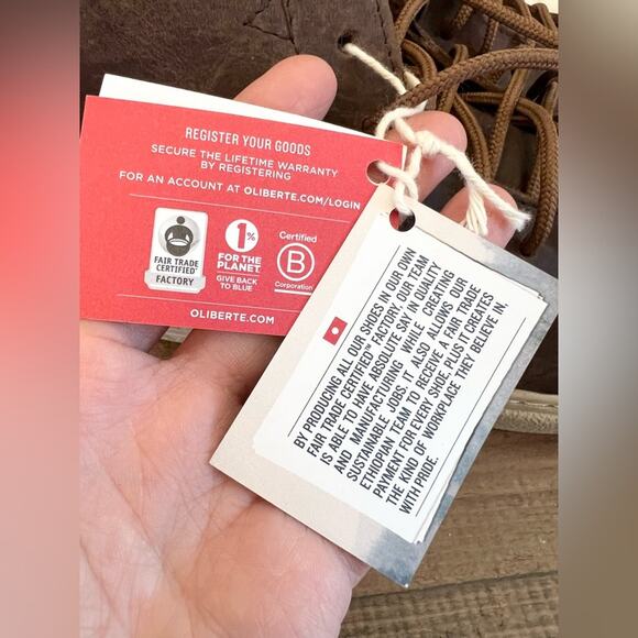 Oliberte NWT Bokoroo lace up sneakers leather shoes fair trade brown soft 40 - Picture 4 of 10